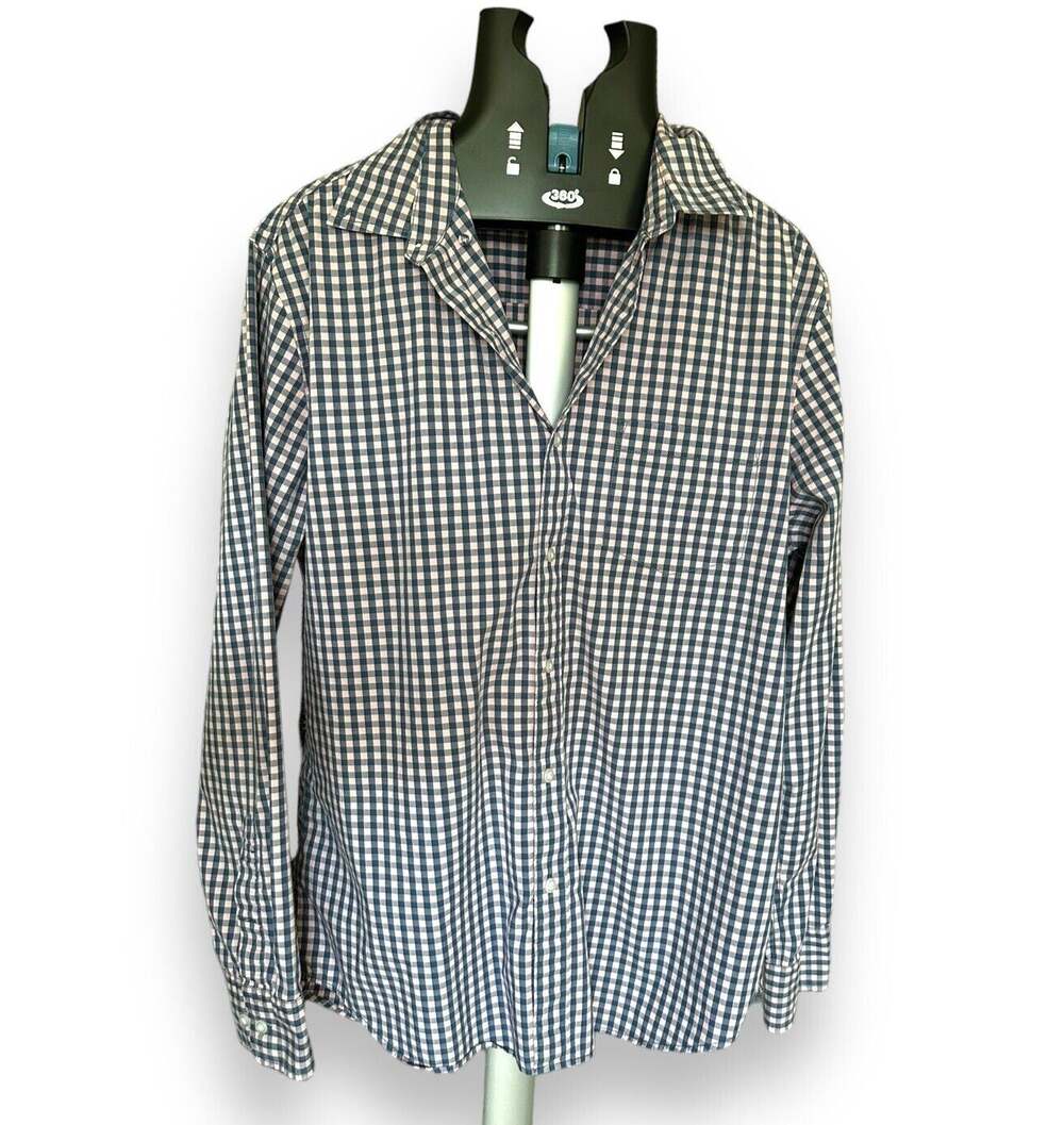 Hawker Rye Long Sleeve Pink Blue Gingham Check Shirt Slim Fit Stretch Large